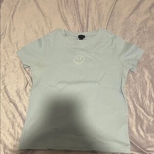Art Class Light Blue Tee with Smiley Face